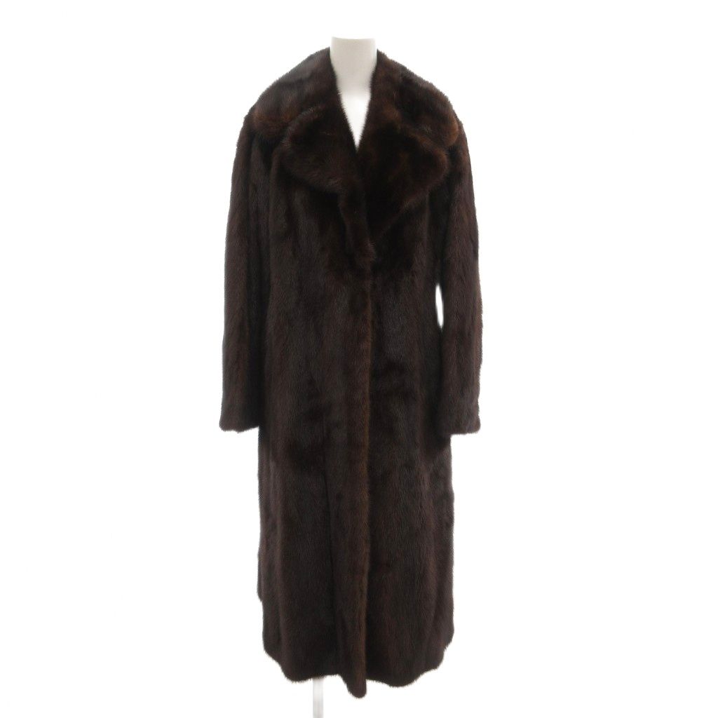 ノーブランド ファーコート 15 毛皮 ミンクファー ロング丈 ダーク