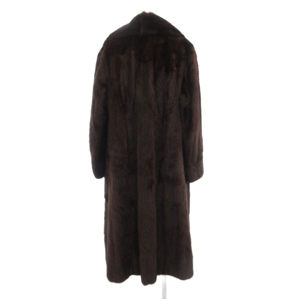 ノーブランド ファーコート 15 毛皮 ミンクファー ロング丈 ダーク