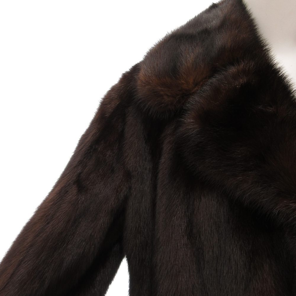 ノーブランド ファーコート 15 毛皮 ミンクファー ロング丈 ダーク