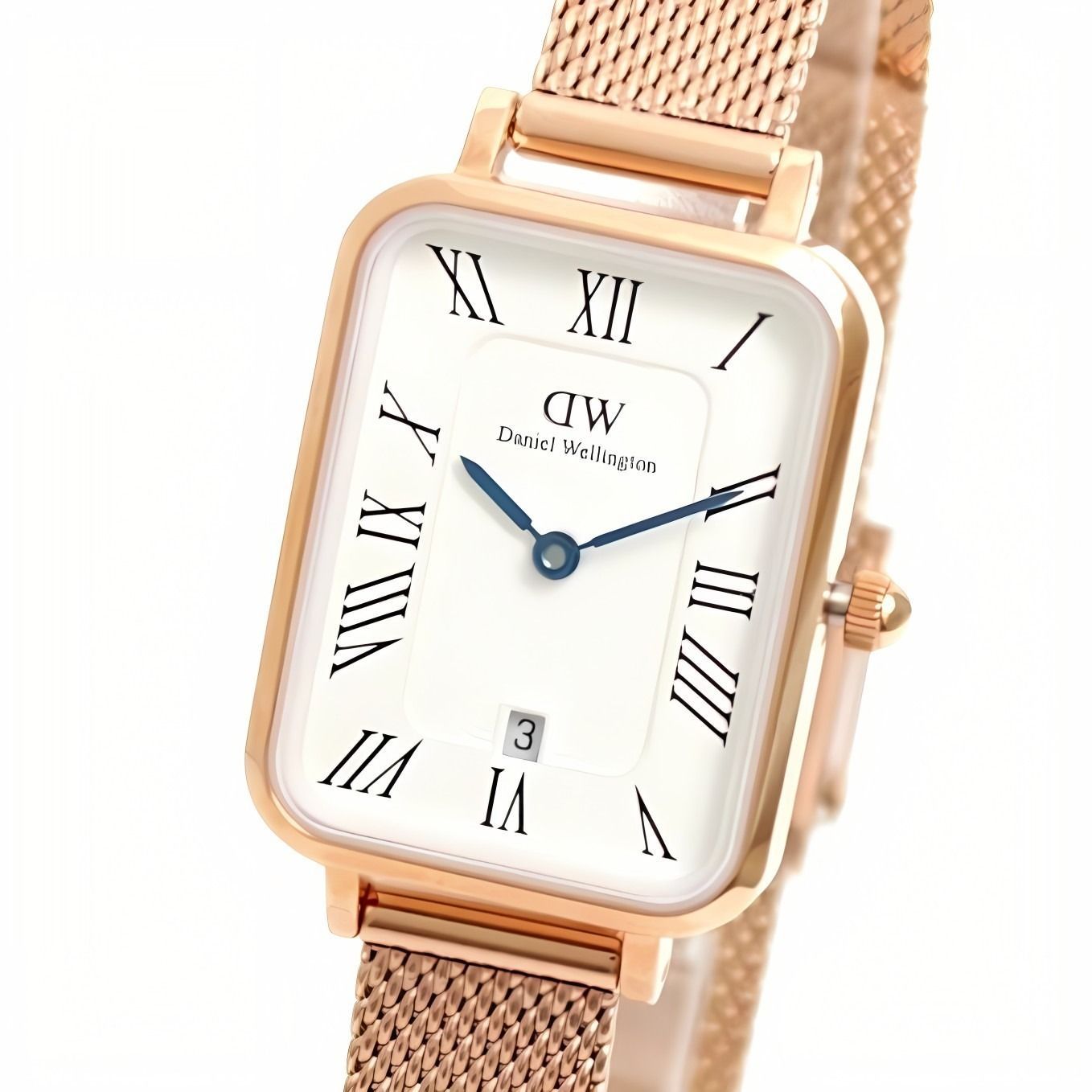 ギフト対応可 ダニエルウェリントン DANIEL WELLINGTON 腕時計 Quadro Melrose Roman Numerals Date レディース ホワイト ローズゴールド アナログ ウォッチ ブランド おしゃれ プレゼント