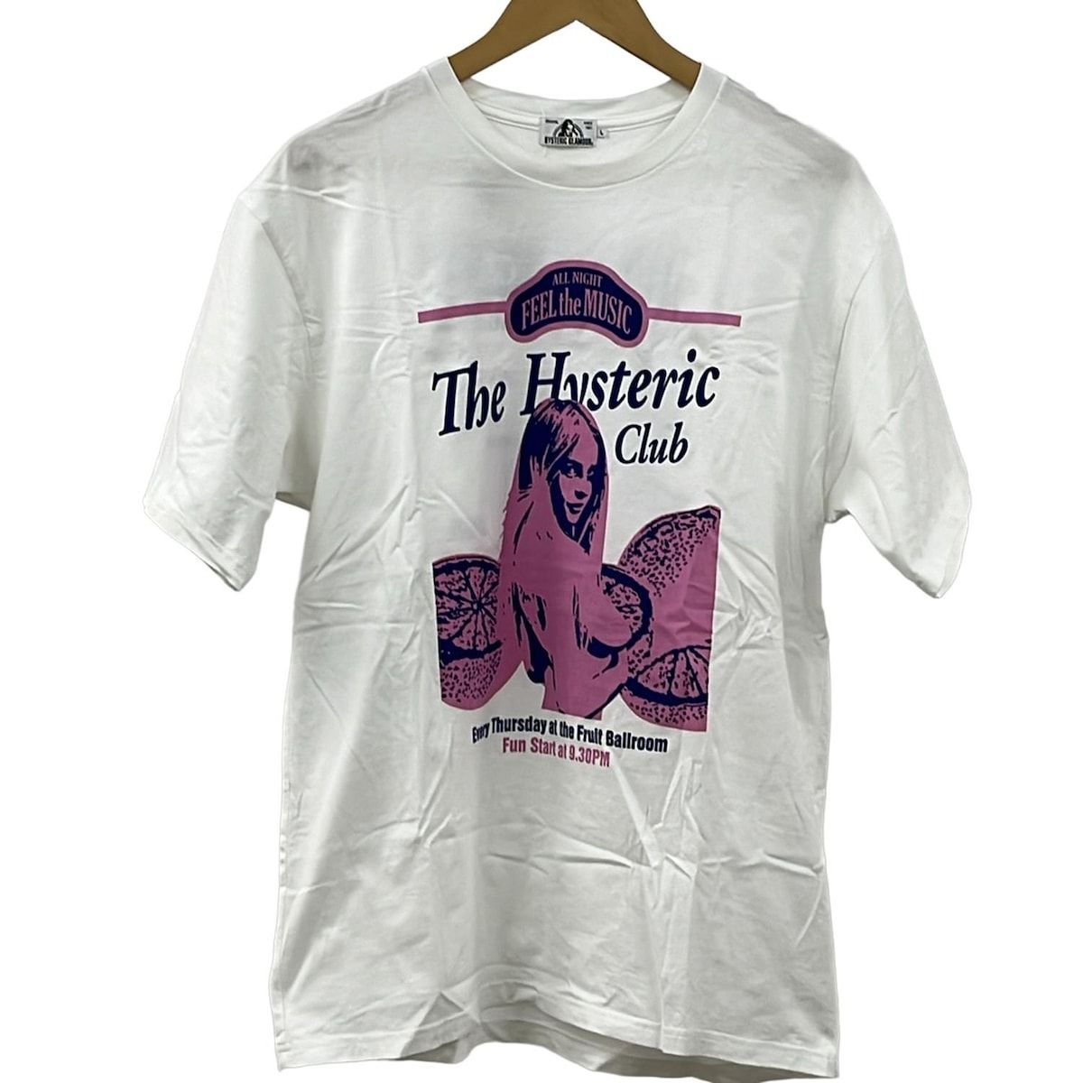 GLAMOUR ヒステリックグラマー 半袖Tシャツ サイズL メンズ - 白×ピンク×ブルー