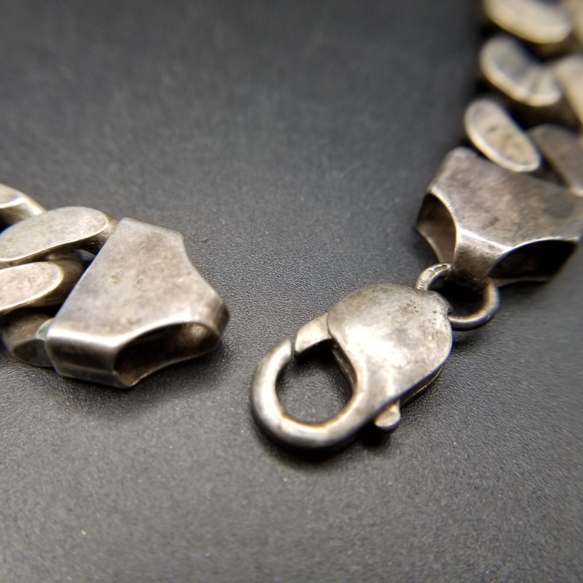  シンプル 喜平チェーン 925シルバー ヴィンテージ ブレスレット 銀 英国 Birmingham Convention マーク Chunky 重厚感 メンズ R 15-I⑤ ブレスレット アクセサリー