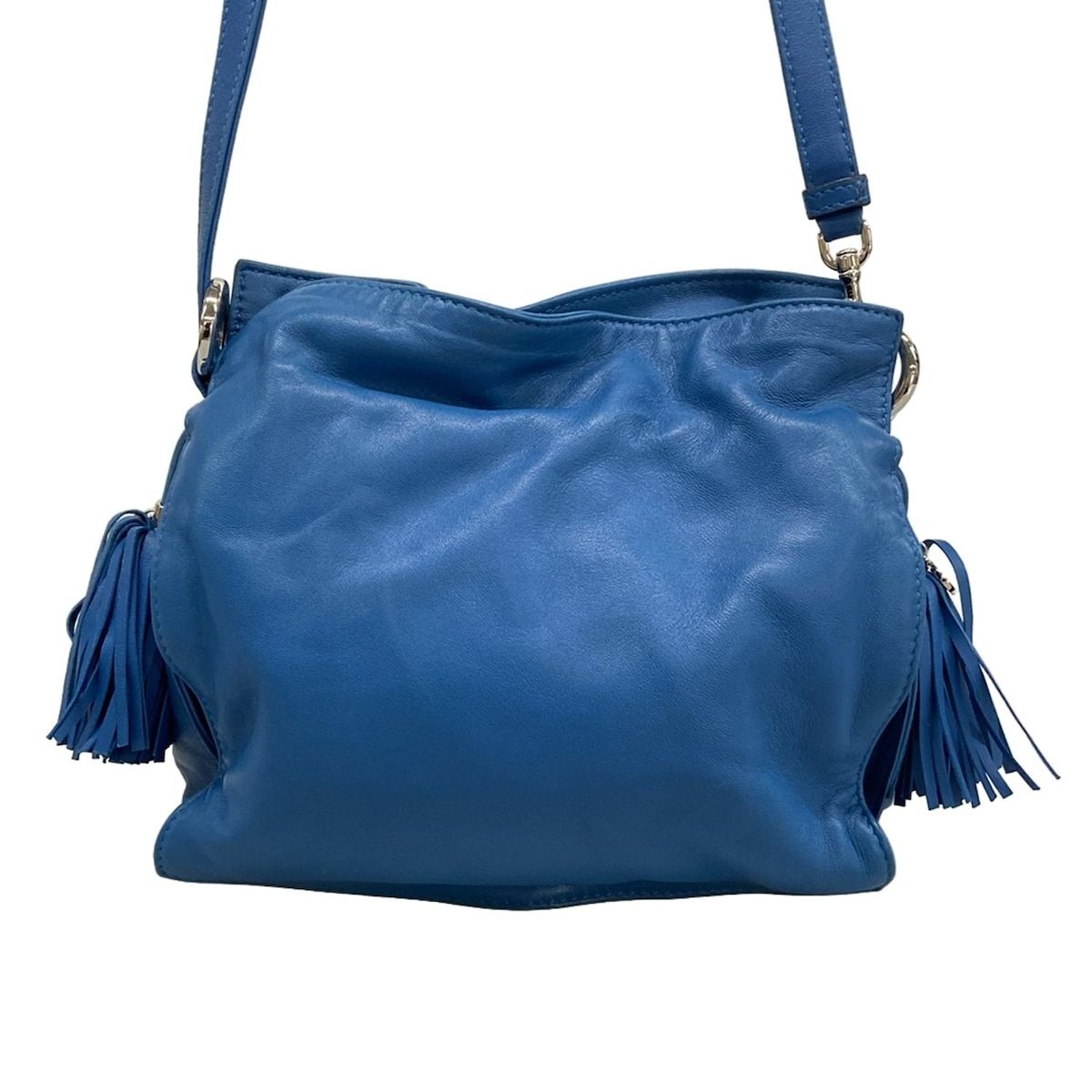 LOEWE(ロエベ) ショルダーバッグ フラメンコ ブルー レザー - メルカリ