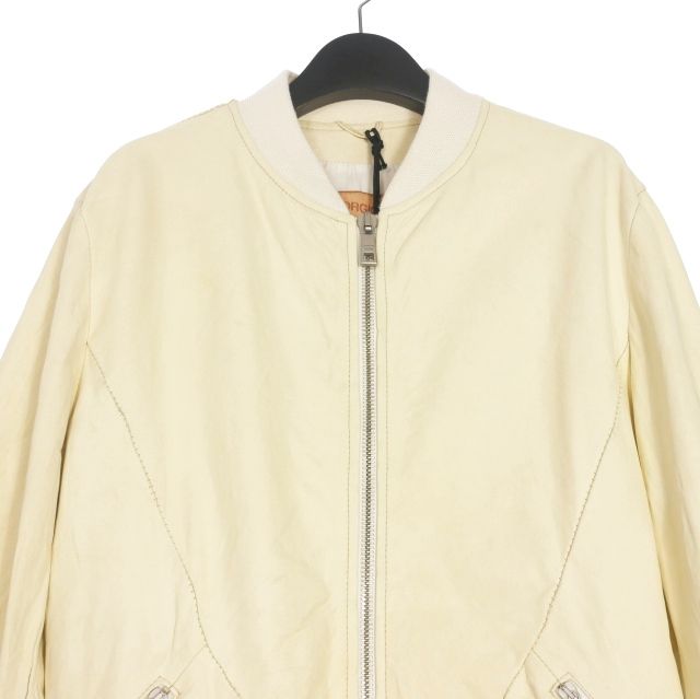 【中古】未使用品 ジョルジオブラット GIORGIO BRATO 24SS レザーボンバージャケット ブルゾン 50 ミルク ジョルジオブラット GIORGIO BRATO 24SS レザーボンバージャケット