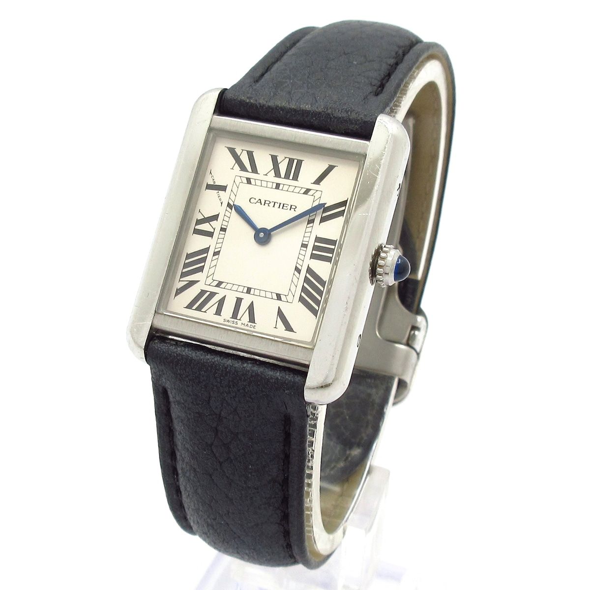 Cartier カルティエ 腕時計 タンクソロSM レディース SS|革ベルト アイボリー