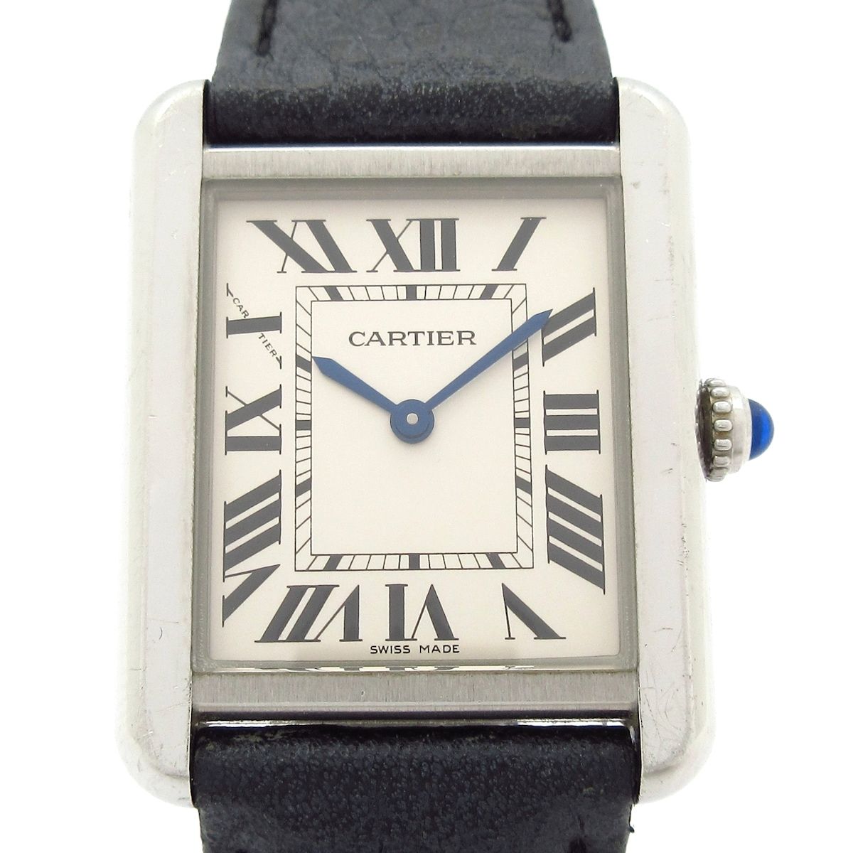 Cartier カルティエ 腕時計 タンクソロSM レディース SS|革ベルト アイボリー