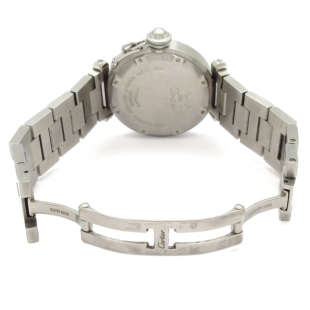  Cartier カルティエ 腕時計 パシャC ビッグデイト ボーイズ SS 黒 その他 時計