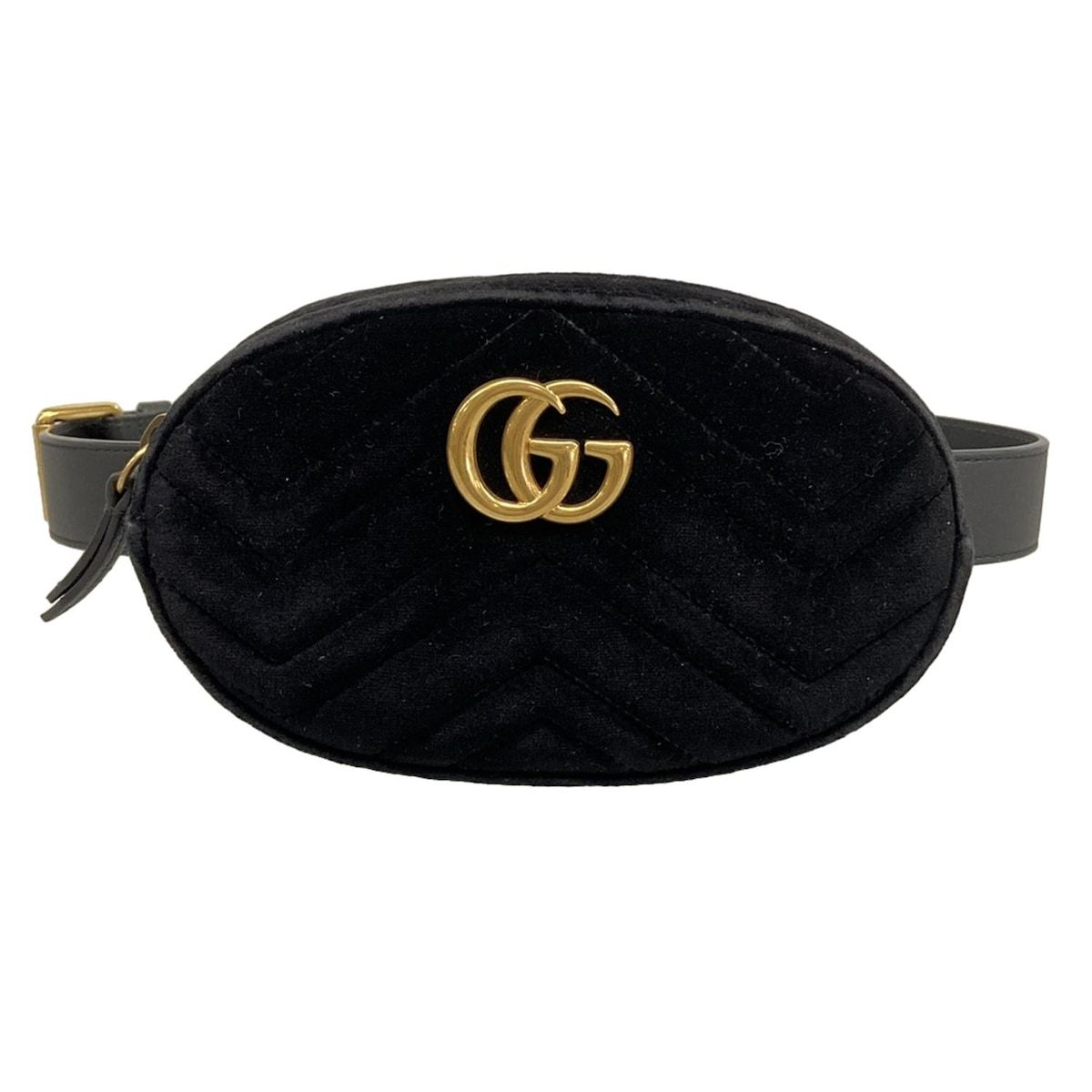 GUCCI グッチ ウエストポーチ GGマーモント 476434 黒 レザー