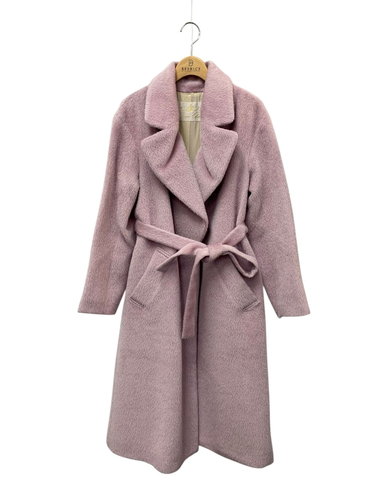 グレースクラス 2846 1015-0 コート 34 ピンク アルパカ シャギー ガウン Agnona