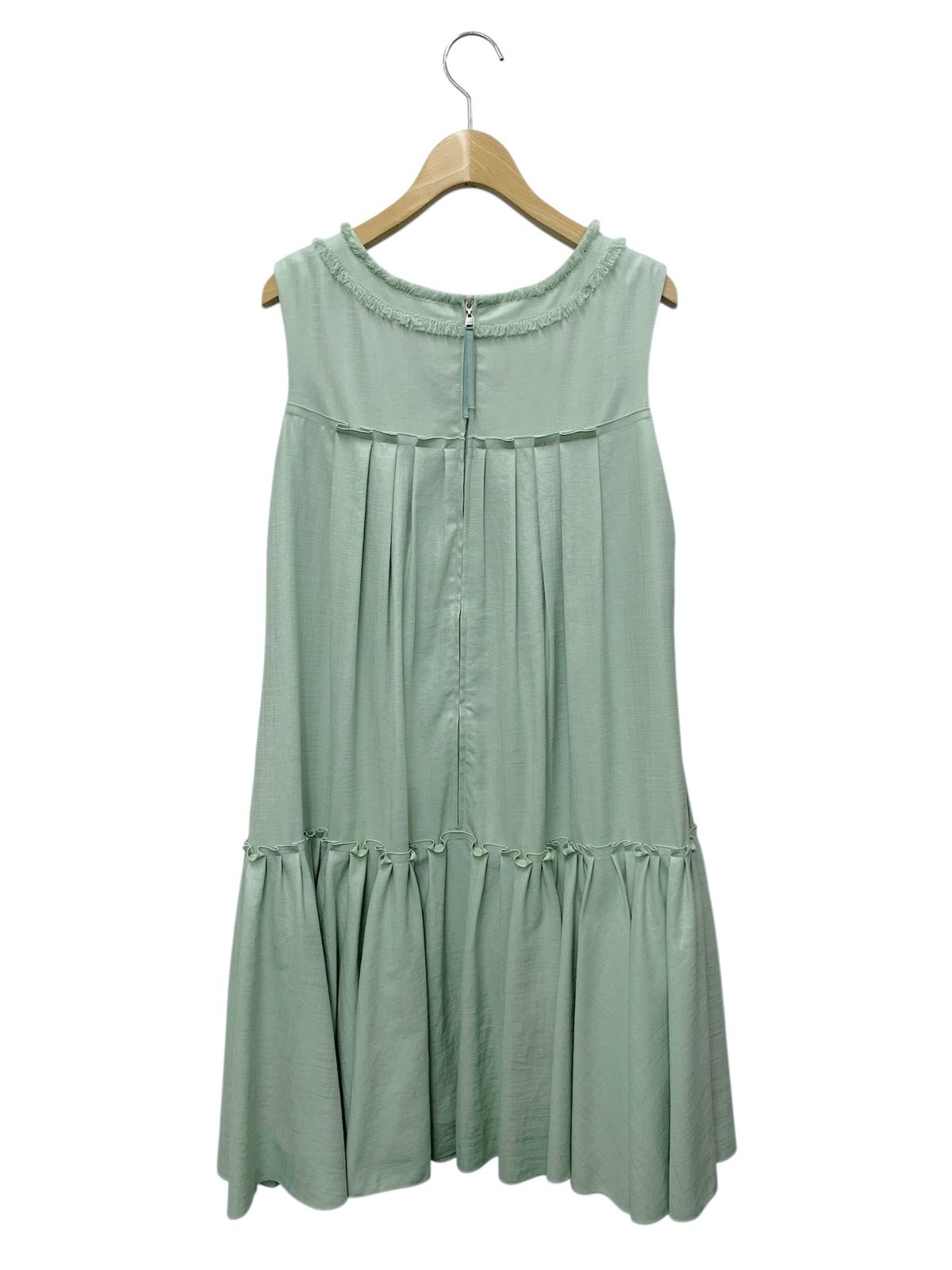 フォクシーニューヨーク Dress リネンフェイス 38321 ワンピース 38 グリーン