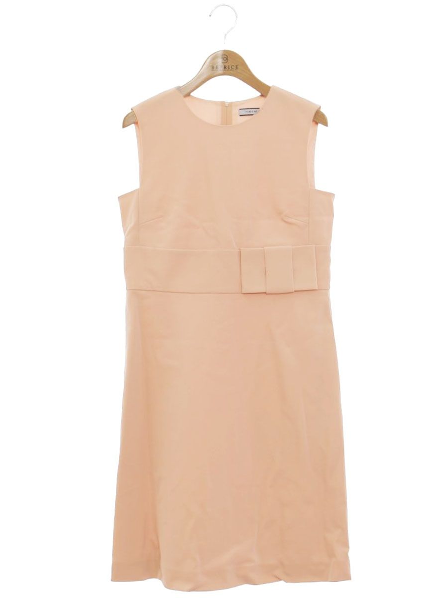 フォクシーニューヨーク ドレス パレット 35347 ワンピース 40 ベージュ リボン バックジップ