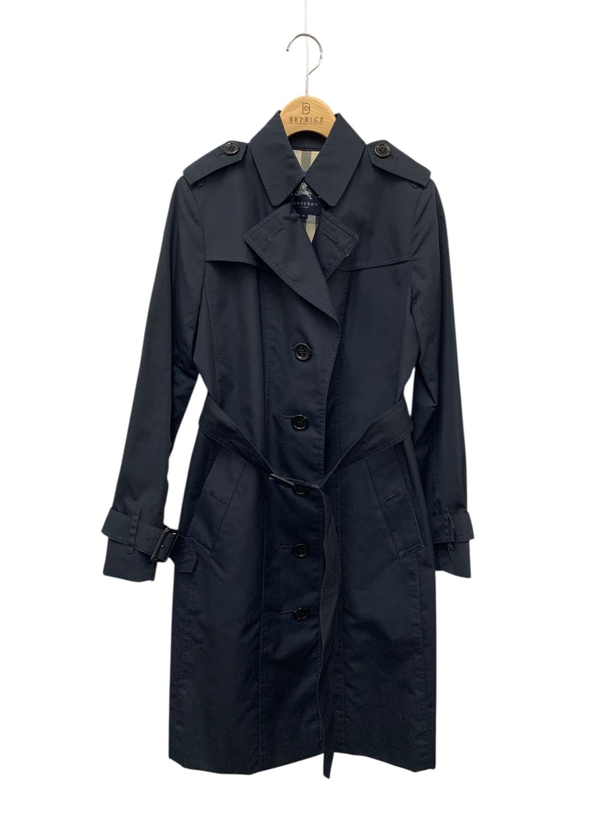 バーバリーロンドン B 1 A 05-320-28 トレンチコート 38 ブラック ノバチェック