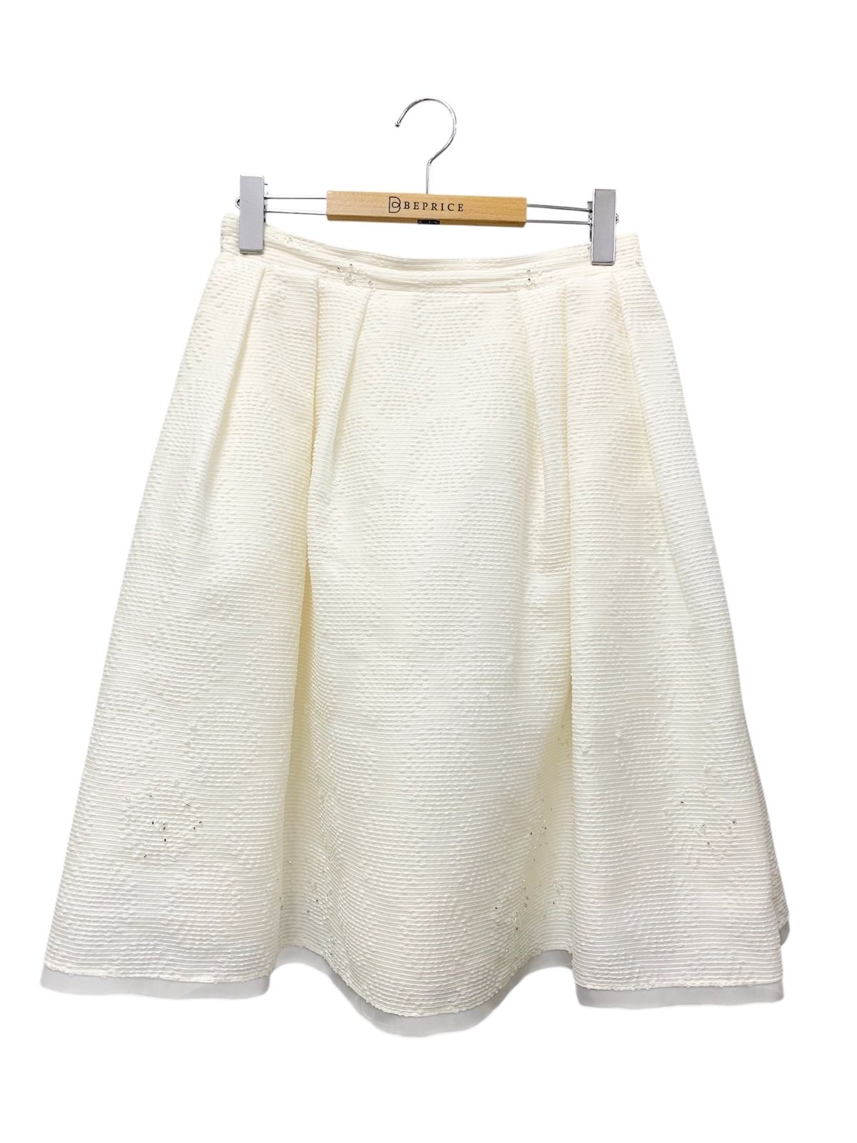 フォクシーブティック スプリングバレー 37686 スカート 42 ホワイト ビジュー フ