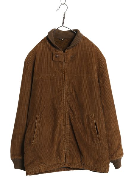 な ! 50 s 60 コーデュロイ ファラオ ジャケット メンズ M 程| ヴィンテージ ショールカラー カーコート ハーフ コート フルジップ 裏ボア 茶