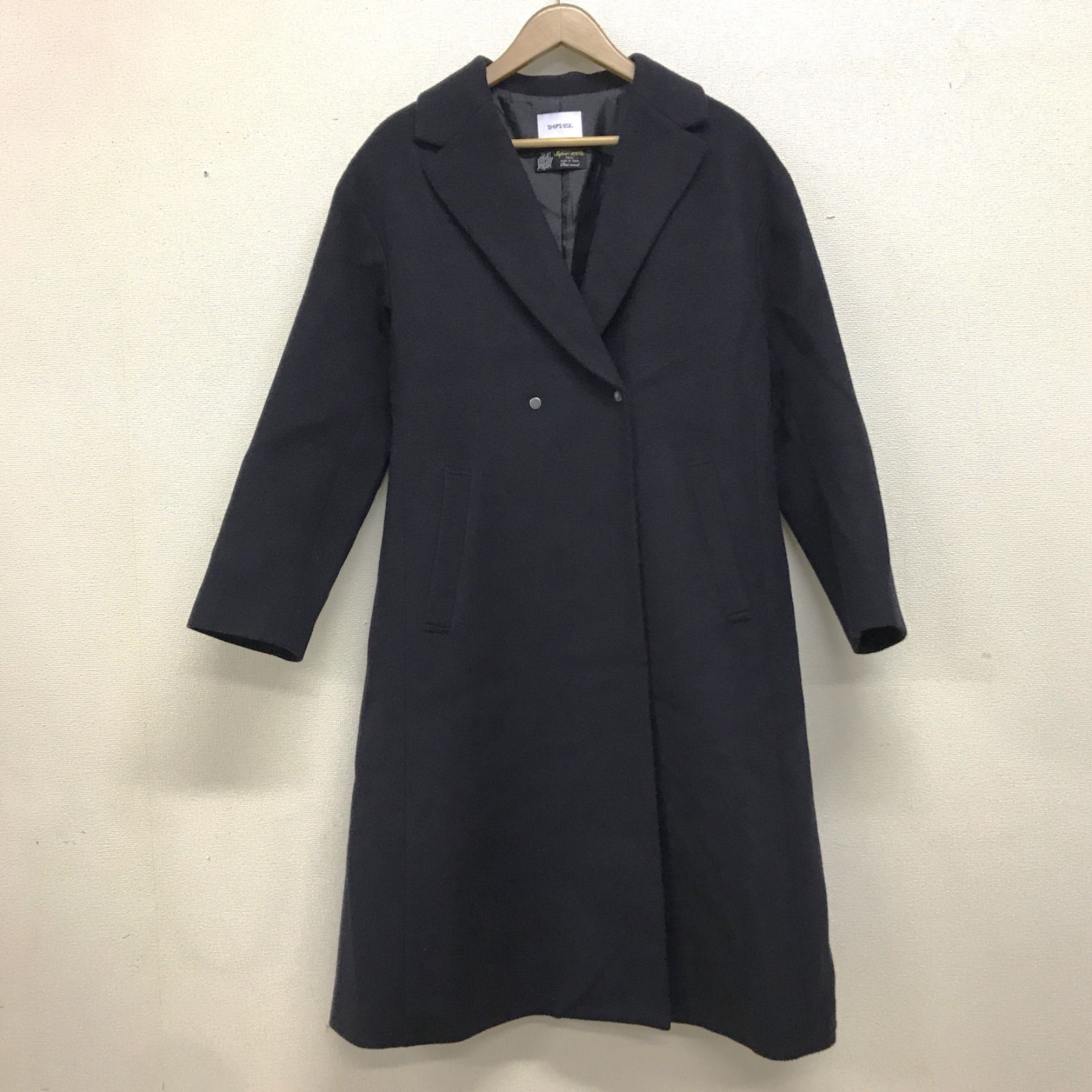 SHIPS any 20AW SUPER100 シンプルチェスターコート ゆったりめ ウール