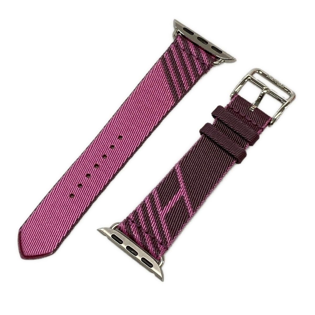 HERMES エルメス 小物 - ピンク×パープル 腕時計替えベルト|シルバー金具|アップルウォッチ替えベルト