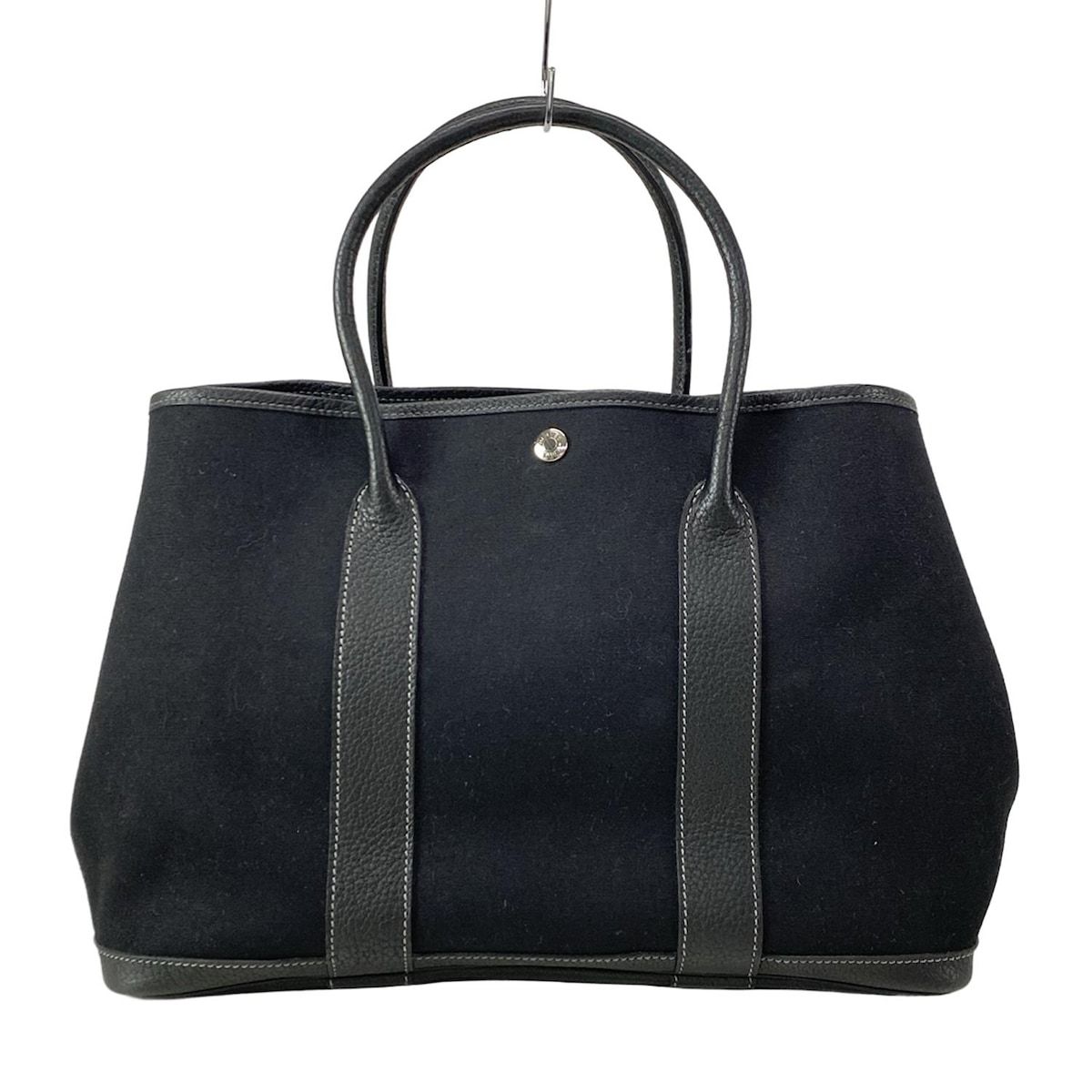 HERMES エルメス トートバッグ ガーデンパーティPM 黒 レザー