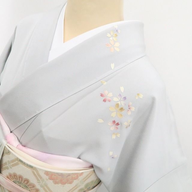 ❁tomihisa❁新品 さが美謹製 桜 落款 着物 正絹 仕付け糸付 作家物