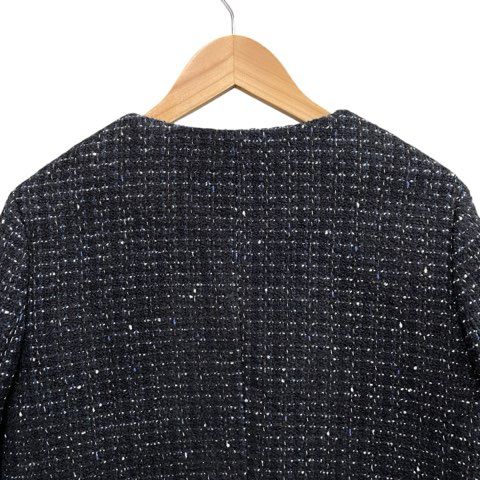 セオリーリュクス theory luxe ノーカラーツイードジャケット フロント