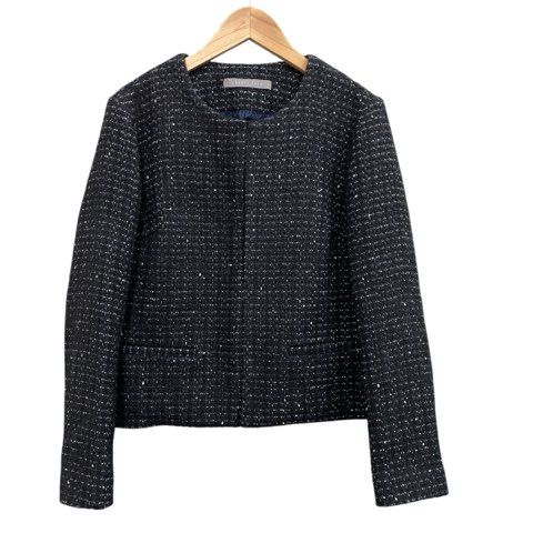 セオリーリュクス theory luxe ノーカラーツイードジャケット フロント