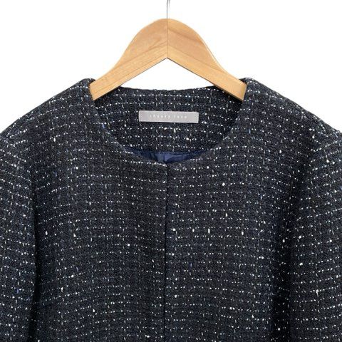 セオリーリュクス theory luxe ノーカラーツイードジャケット フロント