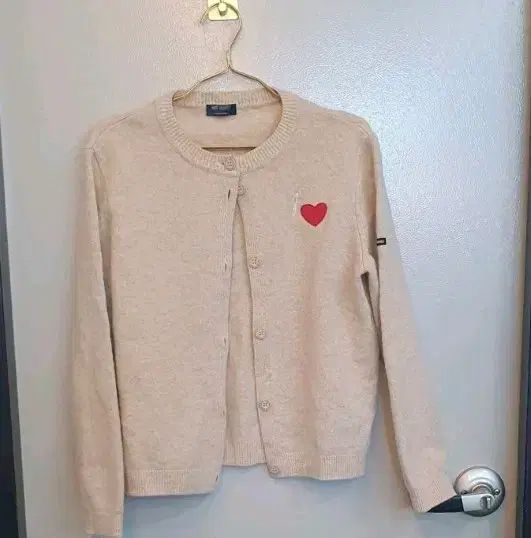 SAINT JAMES セントジェームス ハート 刺繍 カーディガン ベージュ Mサイズです 앙증맞은