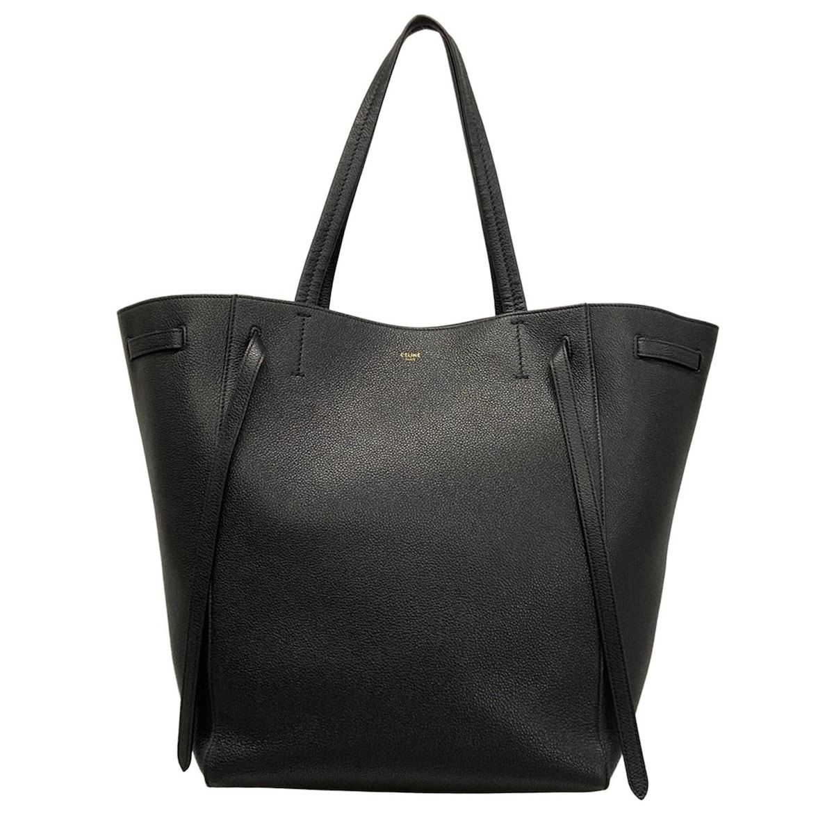 CELINE セリーヌ トートバッグ カバファントムスモールウィズベルト 黒 レザー