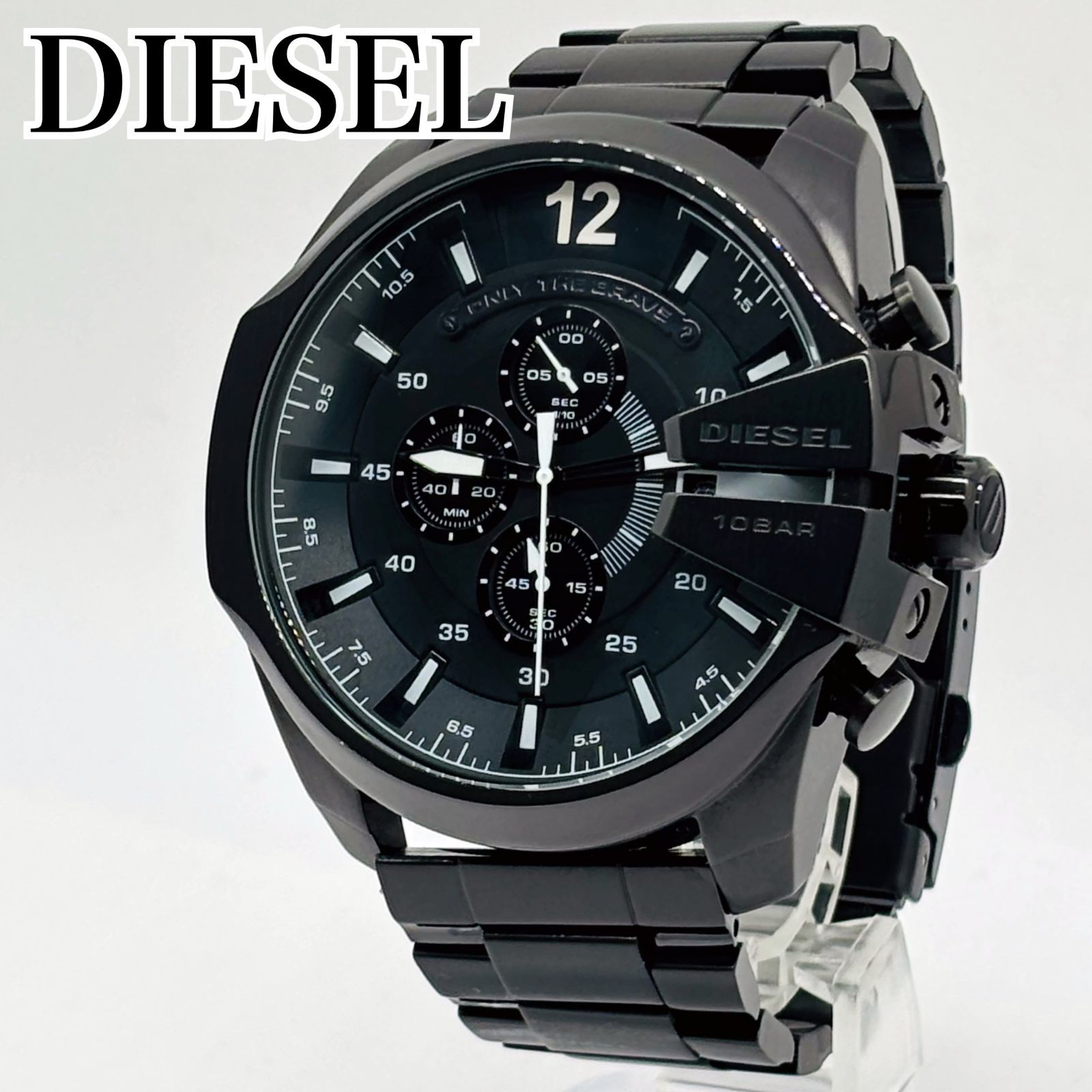 クーポンあり ディーゼル DZ-4283 メガチーフ ブラック 動作良好 腕時計 y 2 k 1-A-⑤