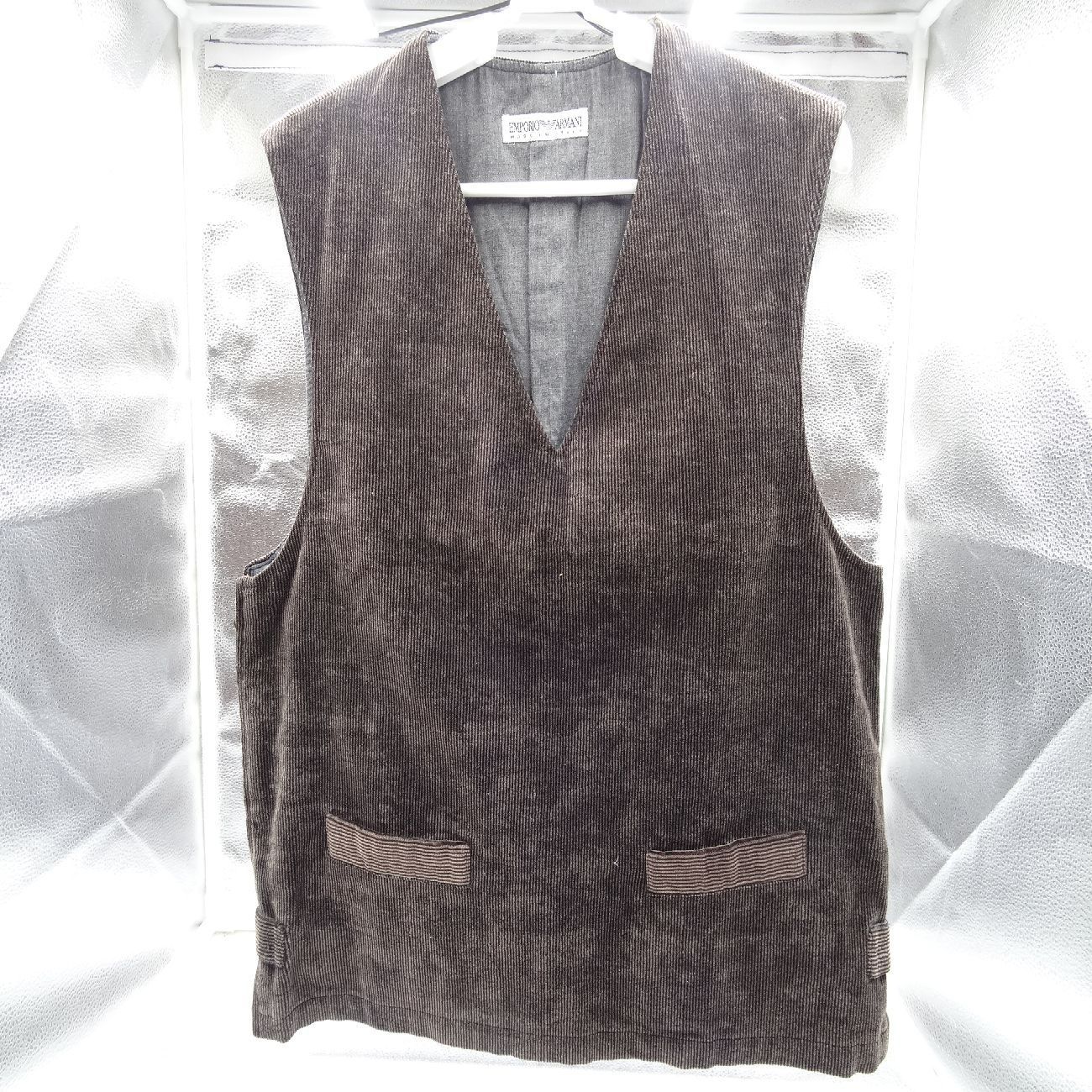 EMPORIO ARMANI エンポリオアルマーニ ベスト コーデュロイ ブラウン 茶色 サイズ50