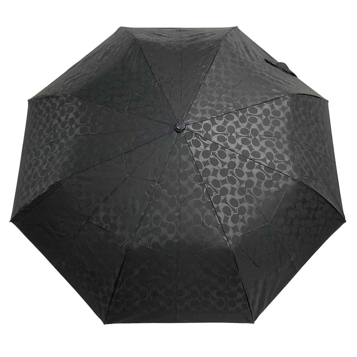 COACH(コーチ) 折りたたみ傘 - 黒 シグネチャー柄 - メルカリ
