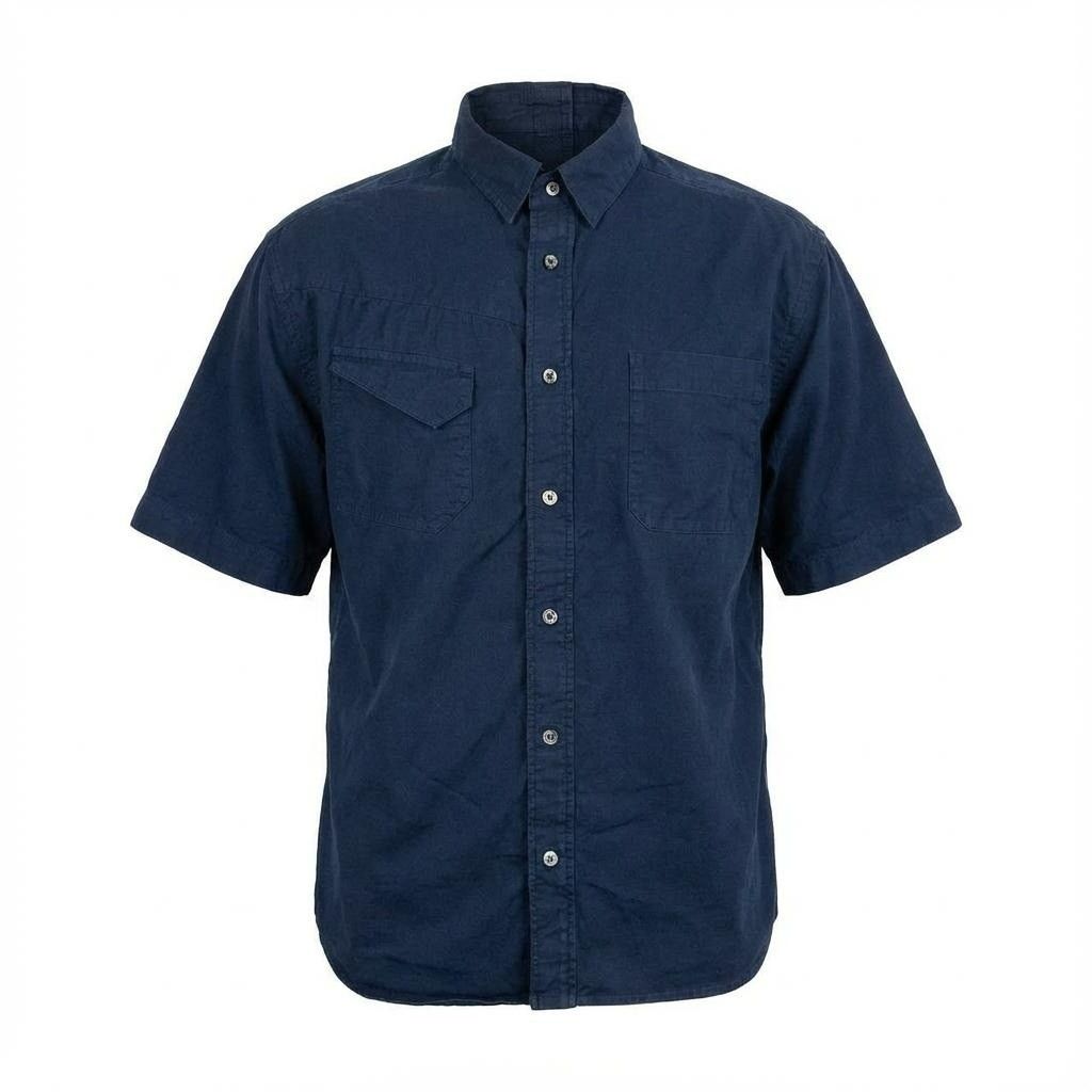 29 a 9 sacai サカイ 半袖シャツ ドッキングシャツ アシンメトリー トップス 1 ネイビー コットン メンズ 男性用u 02 t