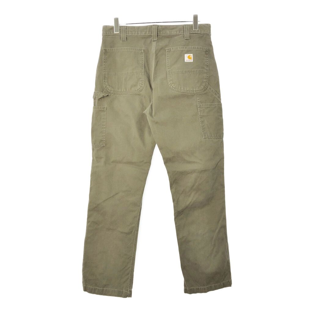 【カーハート】ペインターパンツ　ワークパンツ　緑　W34 × L32相当　ボロ カーハート】ペインターパンツ ワークパンツ 緑 W34 × L32相当 ボロ