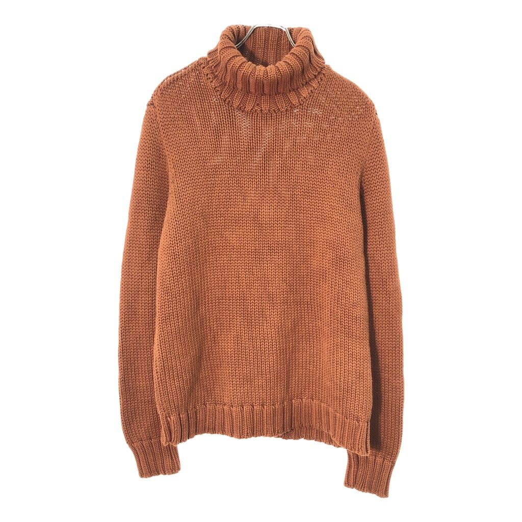 J.CREW ジェイクルー タートルネック コットンニット セーター ブラウン メンズ L 古着 X 0736
