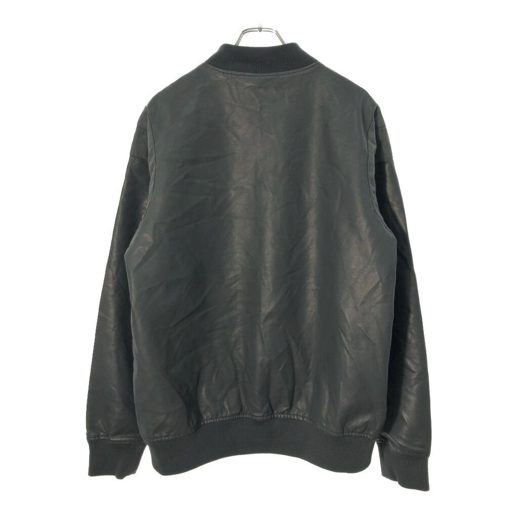 RING OF FIRE フェイクレザー スタジアムジャケット ブラック メンズ L 古着 X 0739