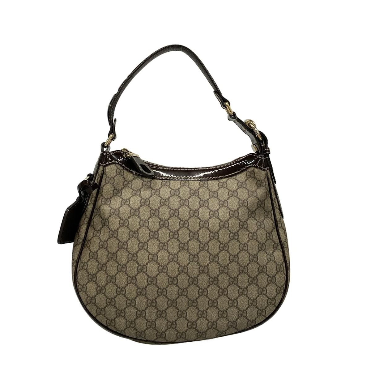 GUCCI グッチ ショルダーバッグ GGプラス GGスプリーム 203520 ベージュ×ダークブラウン レザー