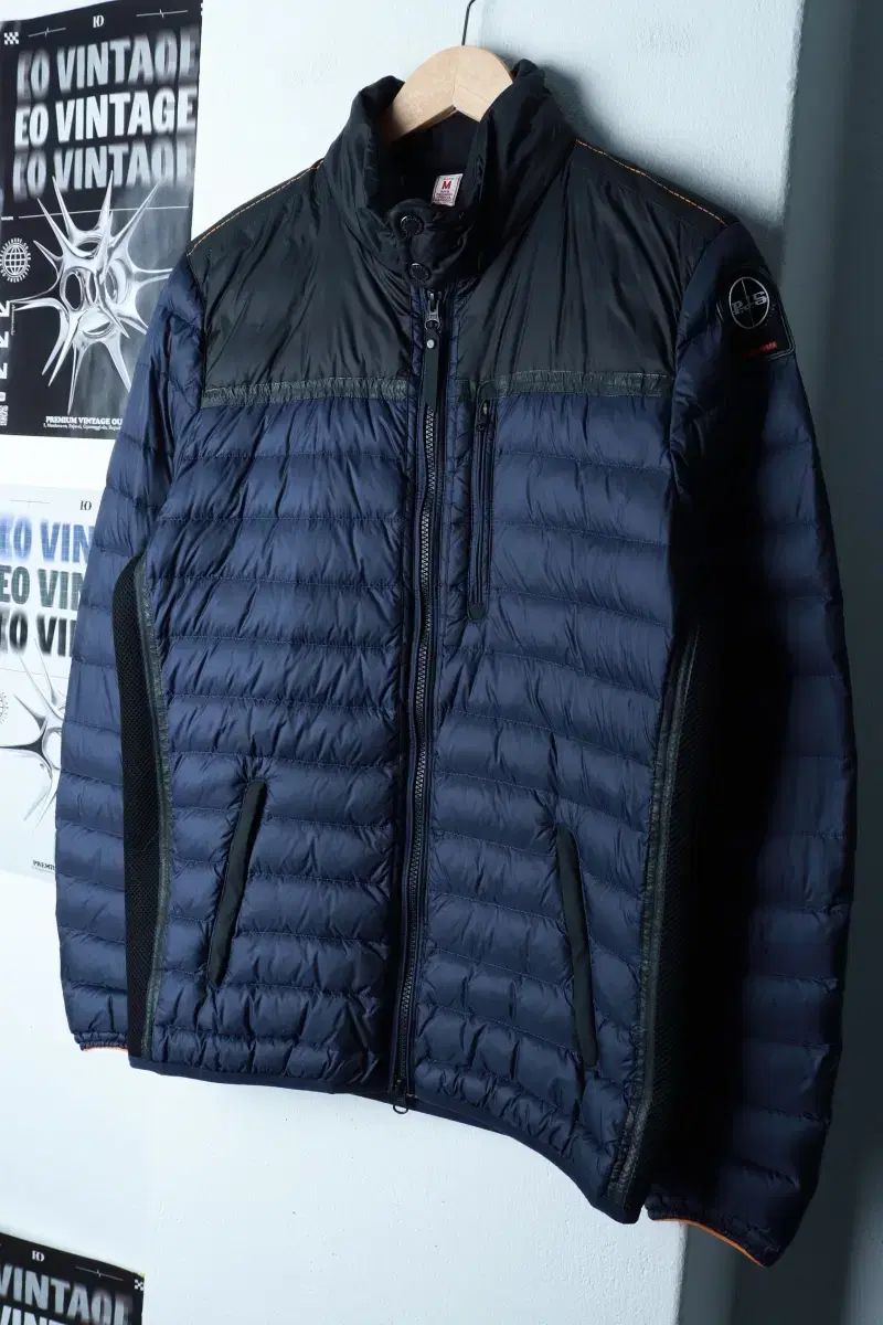 M-L パラジャンパーズ ダウン アウター ジャケット 軽量 ネイビー グースダウン 軽-16 B 23