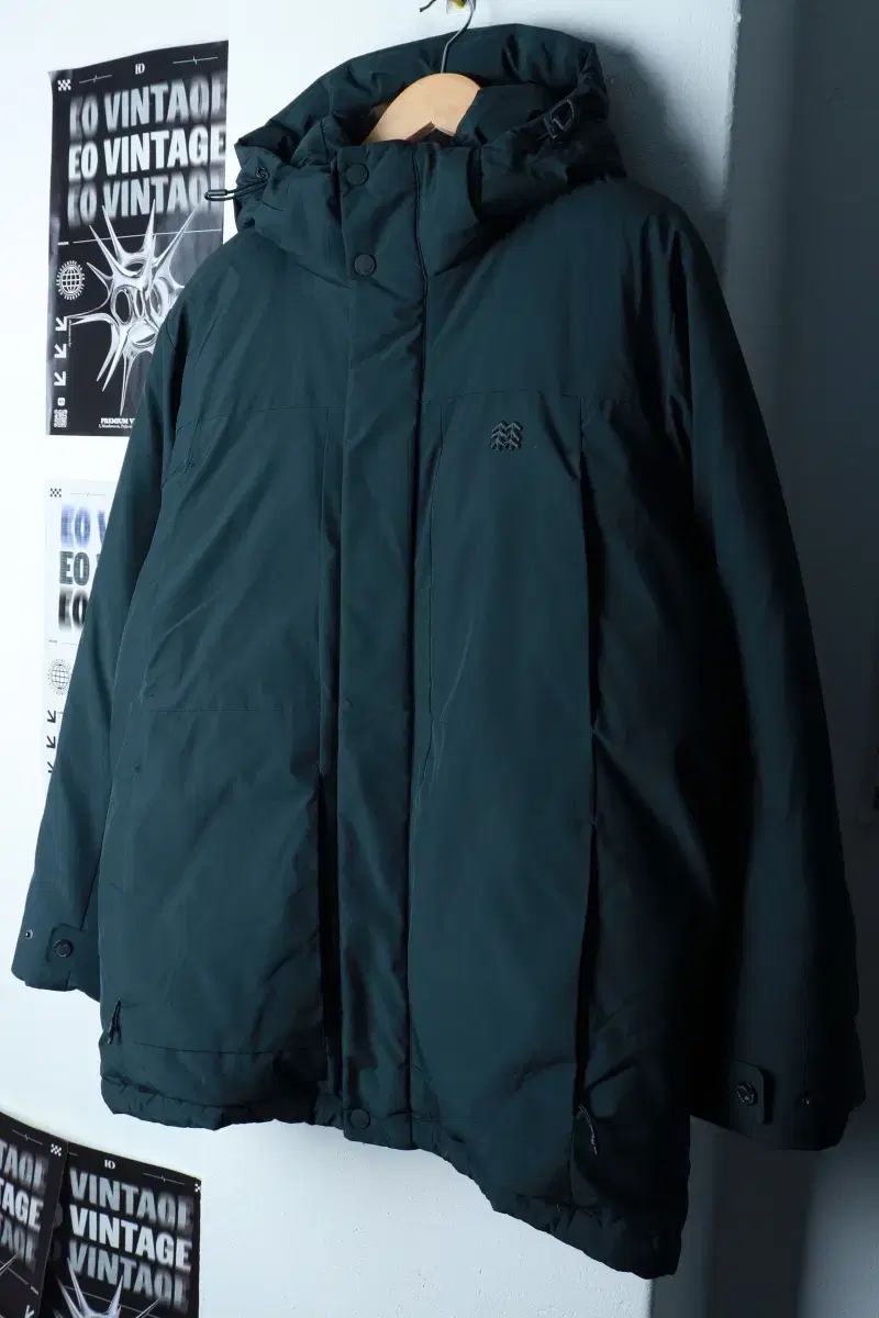 XL KOLON SPORT コーロンスポーツ ダウン アウター ジャケット グースダウン グリーン 必須アイテム -16 B 24