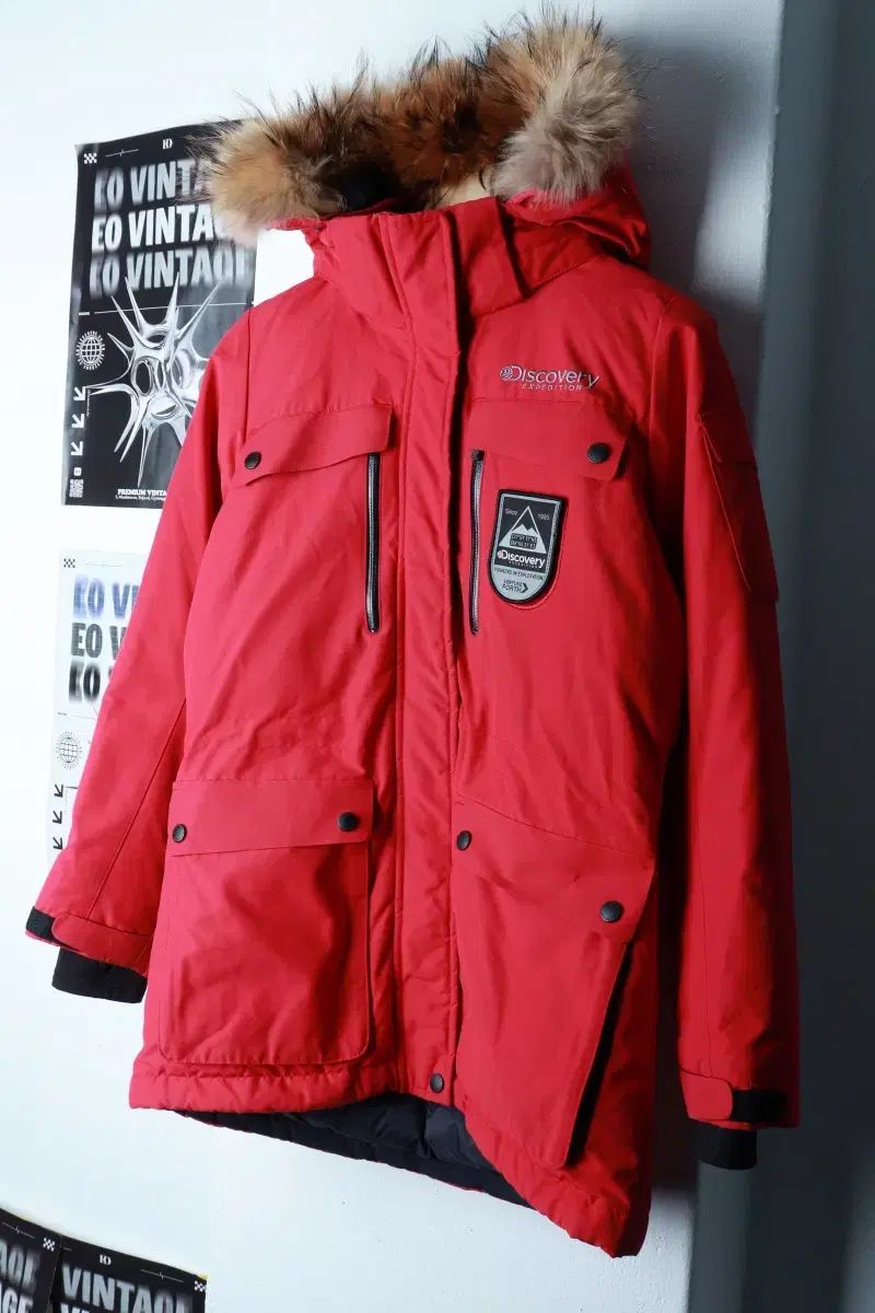 W M ダウン アウター ジャケット マウンテンパーカー グースダウン レッド サファリ-16 B 25