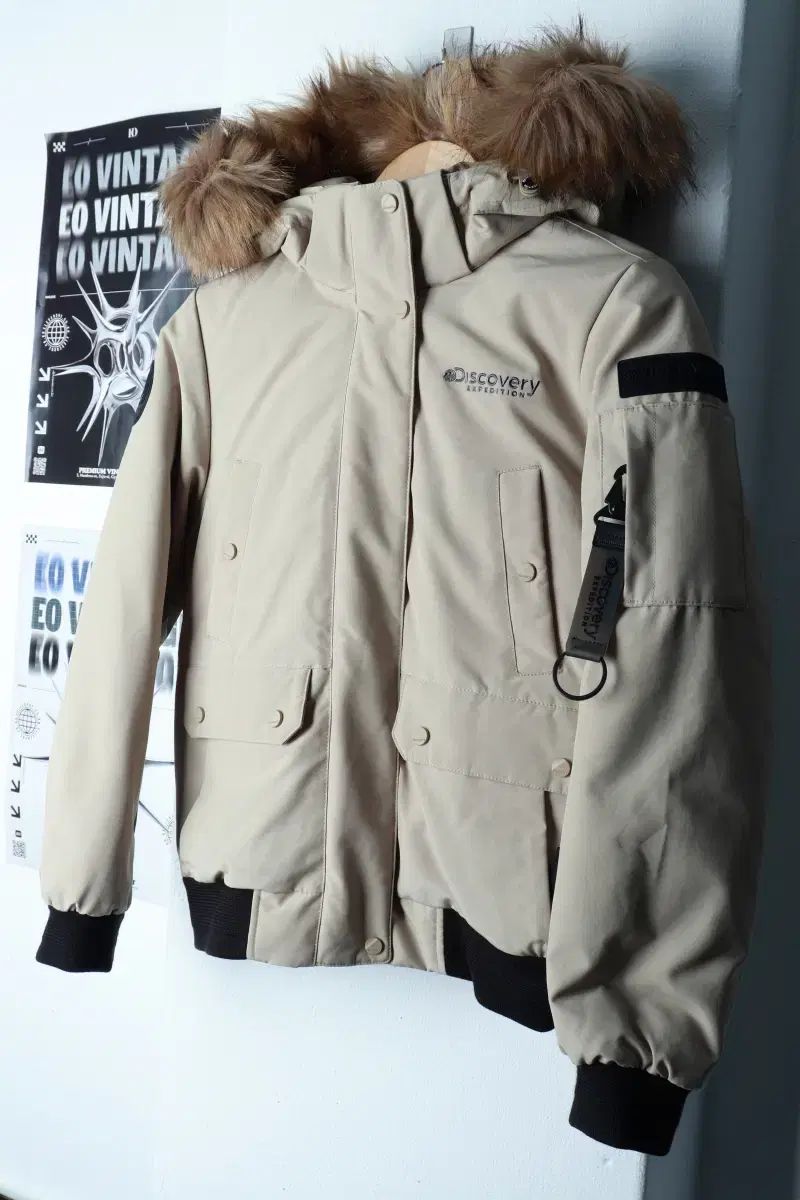 W S ダウン アウター ジャケット ダックダウン ベージュ ファー Y 2 K-16 B 28