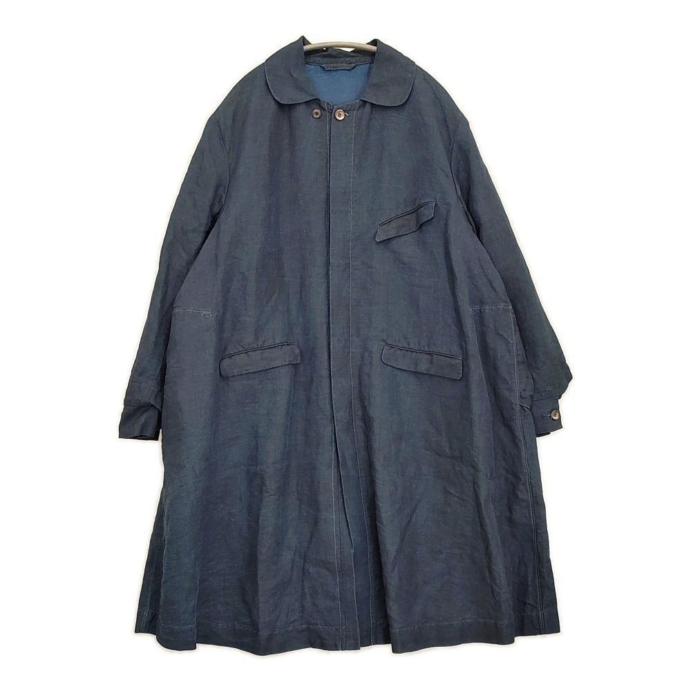 45 R|45 rpm リネンのコート インディゴ サイズ2 定価91300円 コート ネイビー レディース フォーティーファイブアールピーエム 5-1226 M♪