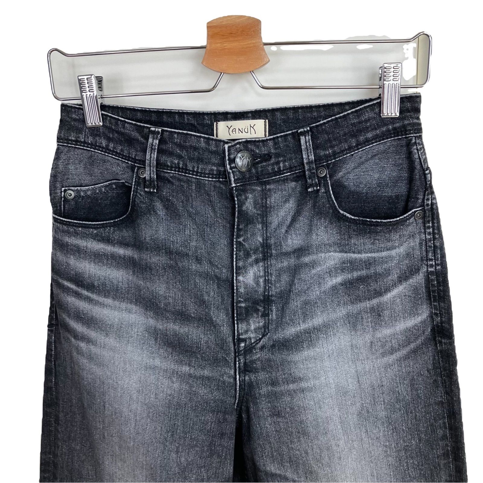 YANUK ワイドストレート LILITH 26 MFG グレー ヤヌーク カットオフ