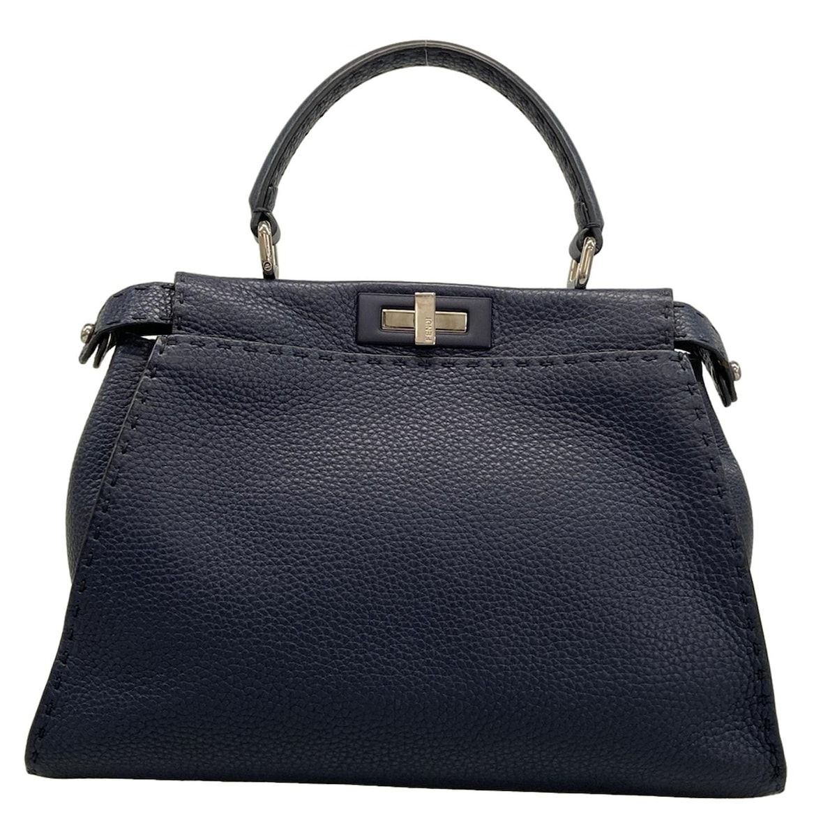 FENDI フェンディ ハンドバッグ セレリア ピーカブーアイコニックミディアム レディース 8 BN 290 ダークネイビー レザー