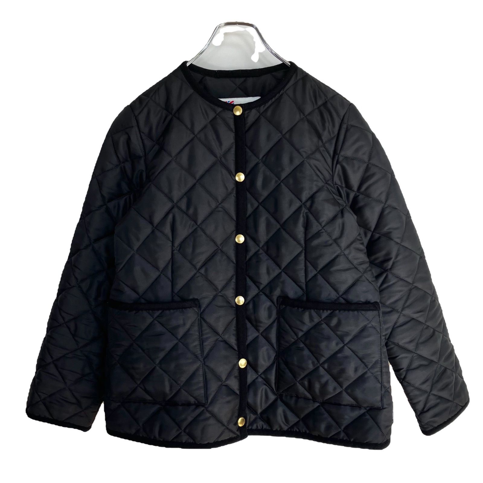 Traditional Weatherwear ARKLEY ノーカラー キルティングジャケット 36 ブラック 黒 トラディショナルウェザーウェア