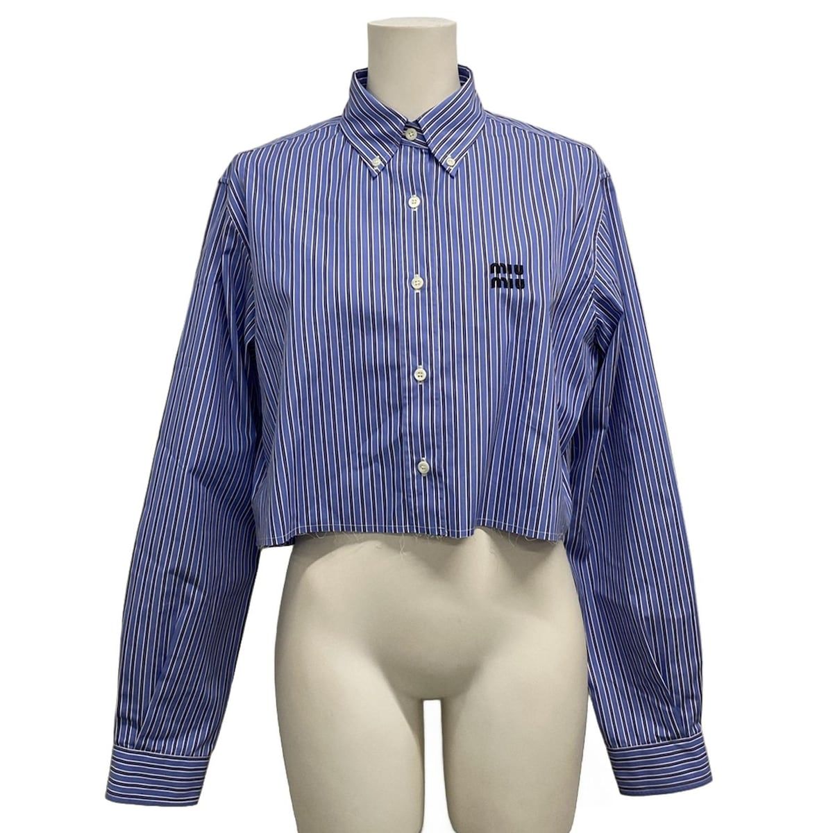 MIUMIU*ミュウミュウ フリルブラウス シルク100% アイボリー 38 miumiu