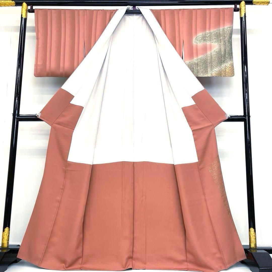 着物と帯 時流 H 2578◆正絹 訪問着◆大きいサイズ 観世流水 紋なし