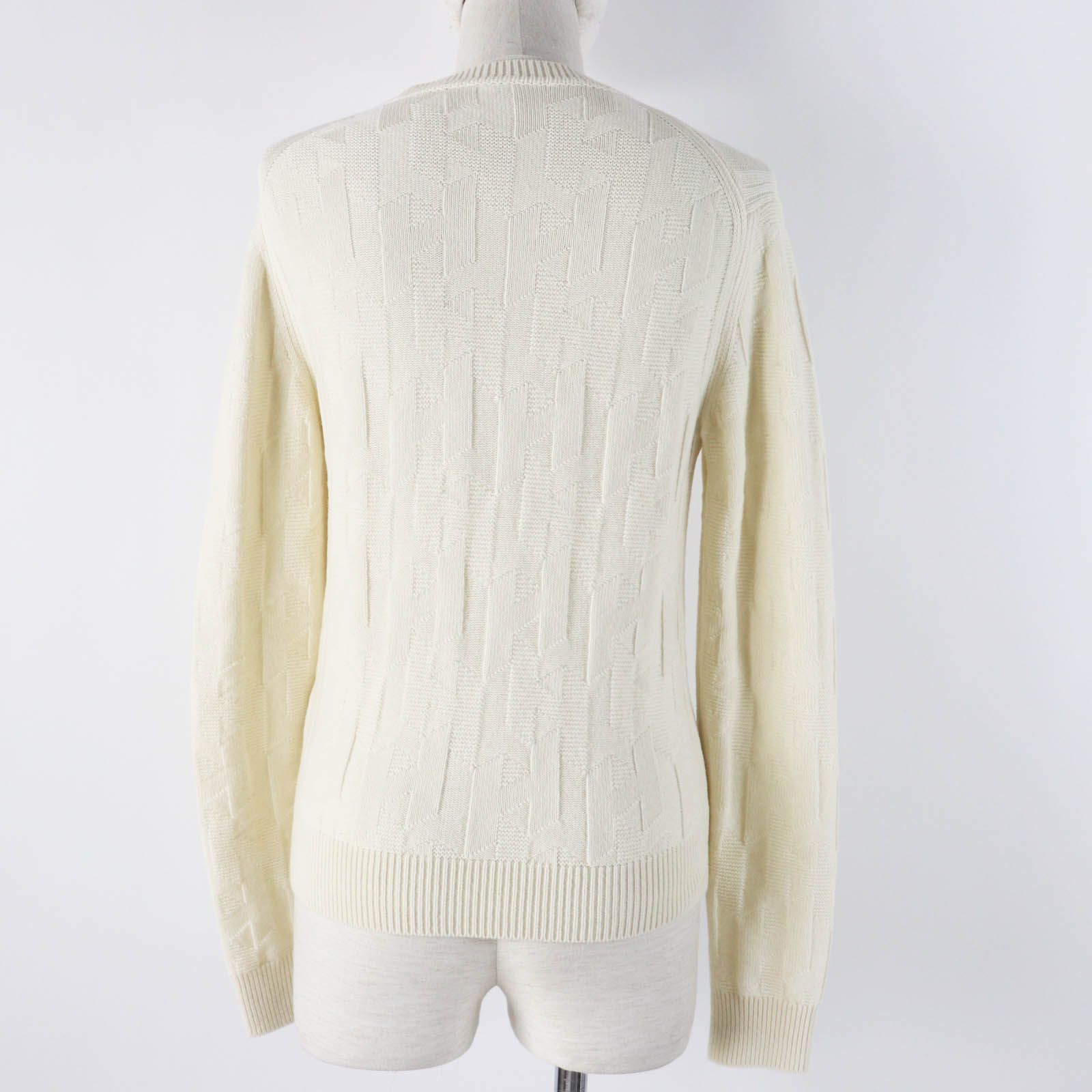 未使用品◎HERMES エルメス 23AW 3H2617D4 ウール Hモチーフ クルーネック 長袖 ニットプルオーバー アイボリー 34 イタリア製 正規品 レディース 未使用品◎HERMES エルメス 23AW 3H2617D4 ウール Hモチーフ クルー