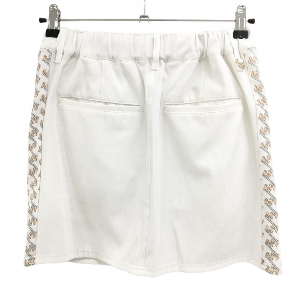レザレクション　ウェア　スカート 美品】レザレクション スカート 白×ブラウン系×グレー サイド柄ライン