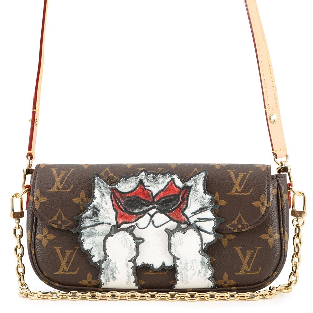 ルイヴィトン チェーンウォレット モノグラム ウォレット オン チェーン アイビー M 15148 トラベル ウィズ 猫