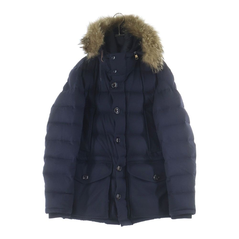 MONCLER モンクレール 15 AW RETHEL リセル ファー付き ウール ダウンジャケット フーディ ネイビー 54272