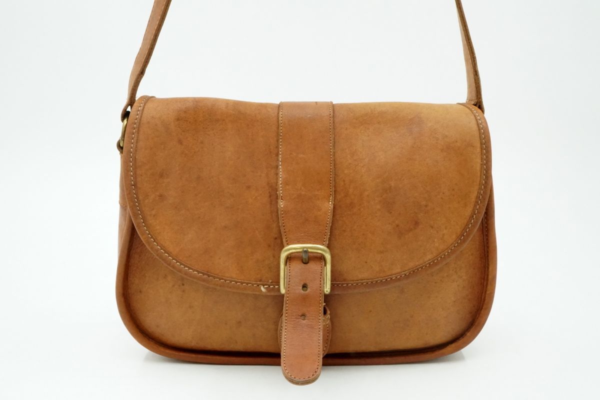 オールド コーチ ヴィンテージ ショルダーバッグ クロスボディ 3118 Unisex グローブ フルグレイン レザー 茶 ブラウン COACH 4989 h